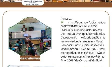 ข่าวประชาสัมพันธ์โรงเรียนบ้านหนองแกใน