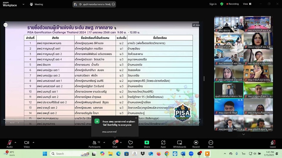 ประชุมชี้แจงการแข่งขัน PISA Gamification Challenge Thailand 2024 16.1.68.7
