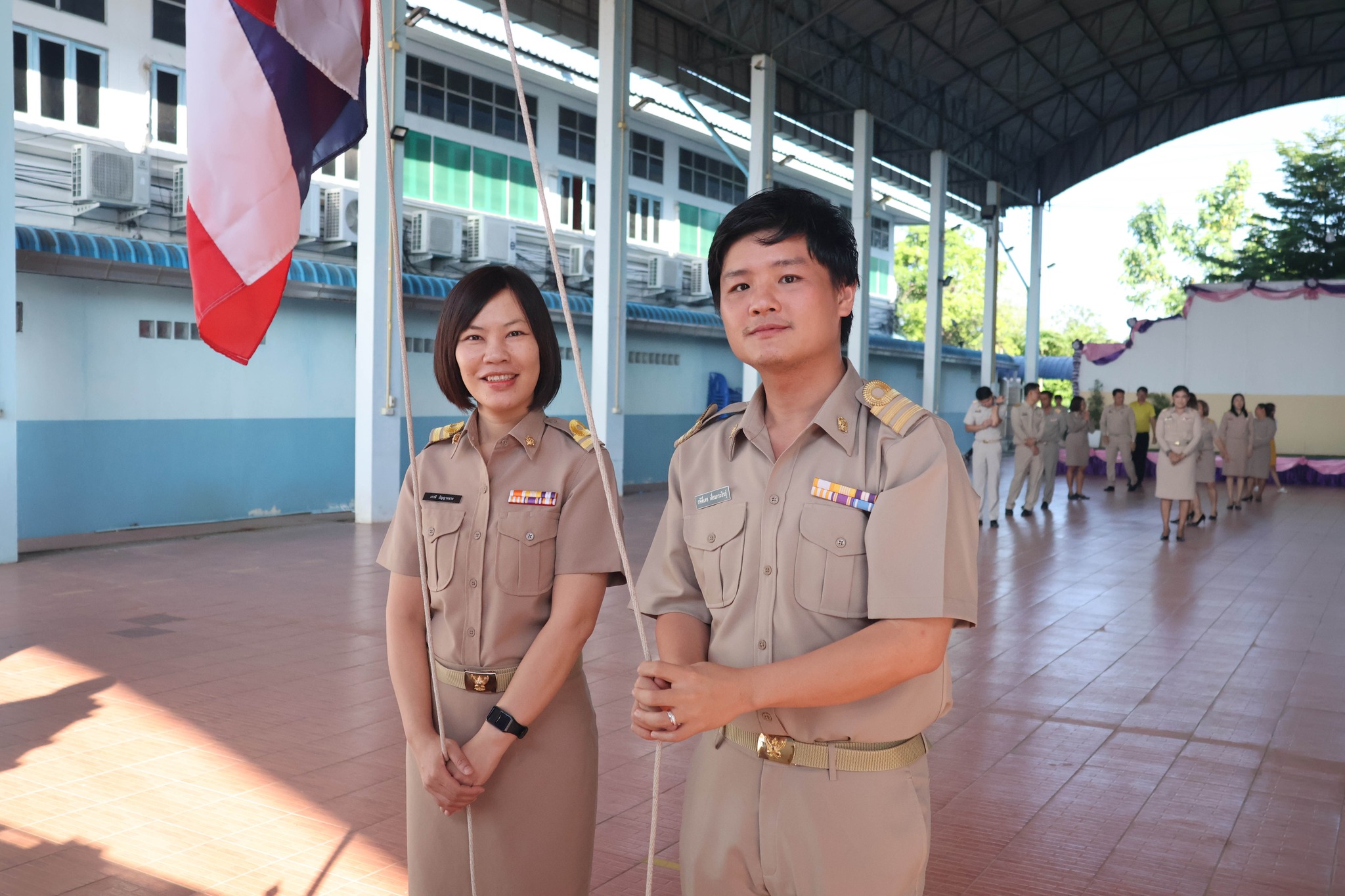 เข้าแถวเคารพธงชาติ สวดมนต์ไหว้พระ 21.4.68.5